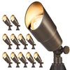 Compact Brass Landscape Spotlights - Low Voltage 12V LED, Antique Bronze Compact Outdoor Lighting