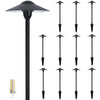Aluminum Hat Path Lights - Low Voltage 12V LED, Black Finish Garden Walkway Lighting