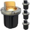 Solid Brass Well Lights - Shielded Top Design, Low Voltage 12V LED, Directional In-Ground Accent Lighting