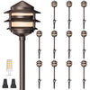 3-Tier Pagoda Path Lights - Asian Style Low Voltage 12V LED, Aluminum Bronze Finish