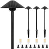 Hammered Dome Path Lights - Vintage Low Voltage 12V LED, Aluminum Black Walkway Lighting