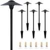 Aluminum Hat Path Lights - Low Voltage 12V LED, Black Finish Garden Walkway Lighting