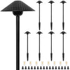 Hammered Dome Path Lights - Vintage Low Voltage 12V LED, Aluminum Black Walkway Lighting