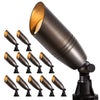 Classic Brass Landscape Spotlights - Low Voltage 12V LED, Antique Bronze Outdoor Accent Lighting