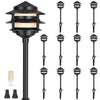 3-Tier Pagoda Path Lights - Asian Style Low Voltage 12V LED, Aluminum Black Landscape