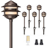3-Tier Pagoda Path Lights - Asian Style Low Voltage 12V LED, Aluminum Bronze Finish