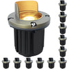 Solid Brass Well Lights - Shielded Top Design, Low Voltage 12V LED, Directional In-Ground Accent Lighting
