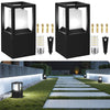 Square Pillar Path Lights - Modern Low Voltage 12V LED, Aluminum Black Outdoor Lighting