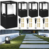 Square Pillar Path Lights - Modern Low Voltage 12V LED, Aluminum Black Outdoor Lighting