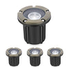 Solid Brass Well Lights - Flat Top Design, Low Voltage 12V LED, Flush Mount In-Ground Lighting