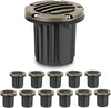 Solid Brass Well Lights - Grated Top Design, Low Voltage 12V LED, In-Ground Landscape Lighting