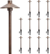 Solid Brass Hat Path Lights - Low Voltage 12V LED, Bronze Finish Garden Walkway Lighting