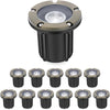 Solid Brass Well Lights - Flat Top Design, Low Voltage 12V LED, Flush Mount In-Ground Lighting