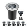 Stainless Well Lights - Low Voltage 12V, MR16 Replaceable LED Bulb, Black Finish In-Ground Landscape Lighting