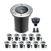 Stainless Well Lights - Low Voltage 12V, MR16 Replaceable LED Bulb, Black Finish In-Ground Landscape Lighting