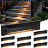 8 Inch Low Voltage LED Step Lights - 12V-24V AC/DC Outdoor Stair Lights,IP67 Waterproof Die-Cast Aluminum Hardscape Lighting