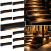 8 Inch Low Voltage LED Step Lights - 12V-24V AC/DC Outdoor Stair Lights,IP67 Waterproof Die-Cast Aluminum Hardscape Lighting
